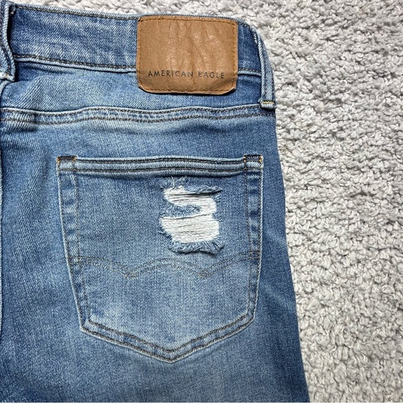 American Eagle Jeans Mens 31 Skinny Airflex Temp Tech Distressed Holes Grunge - Picture 5 of 6